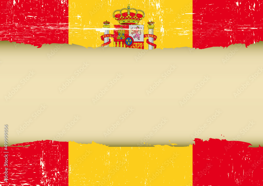 Fototapeta premium Spain scratched flag