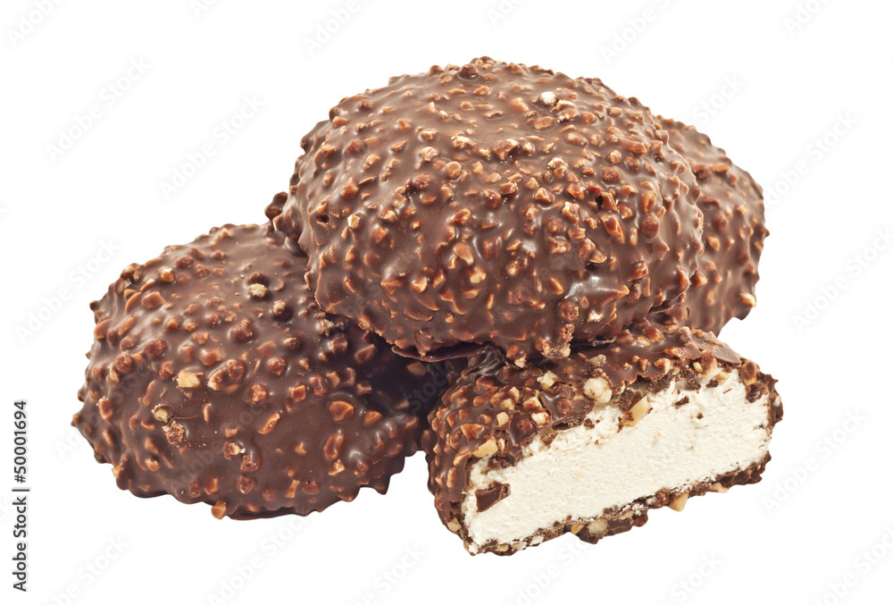 Chocolate covered cookies with nuts Chocolate covered cookies with nuts