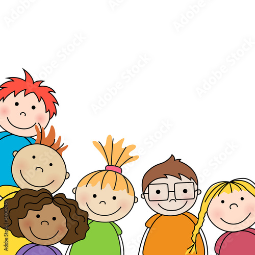 Vector Illustration of Small Kids