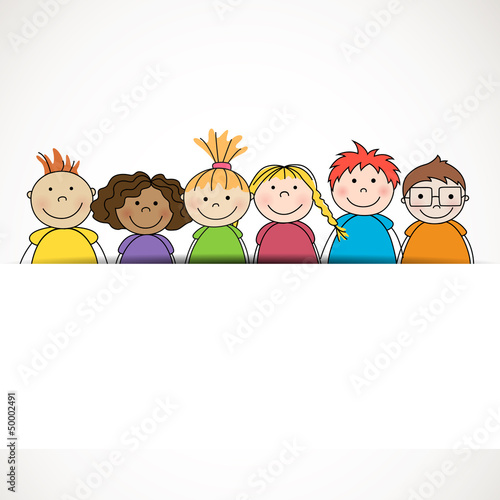 Vector Illustration of Small Kids
