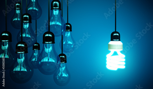 lightbulbs on blue