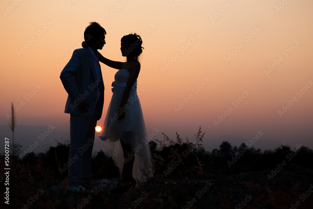 Silhouette Romantic Scene