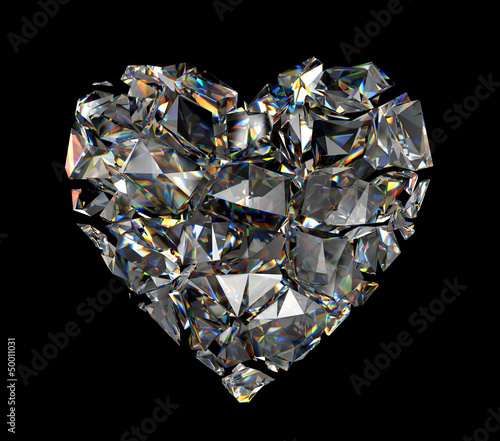 crystal glass broken heart