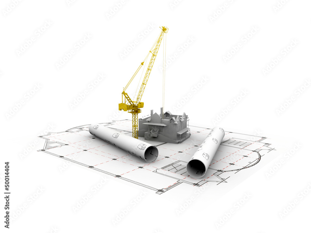 Fototapeta premium 3D plan drawing