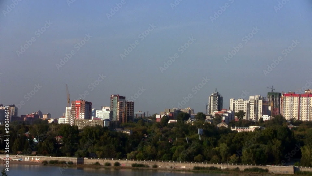 Time lapse View of Novosibirsk, the right bank of the Ob River Time lapse View of Novosibirsk, the right bank of the Ob River