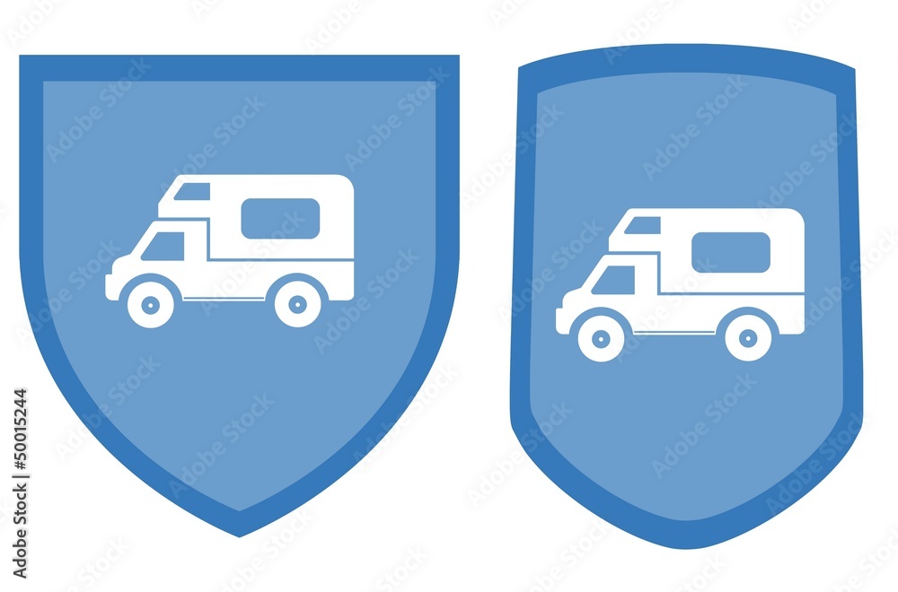 Camping-car dans un blason Camping-car dans un blason