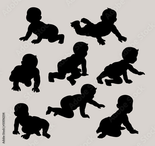 Baby Silhouettes Vector