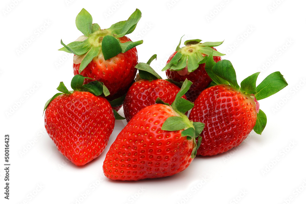 Strawberries with leaves Strawberries with leaves