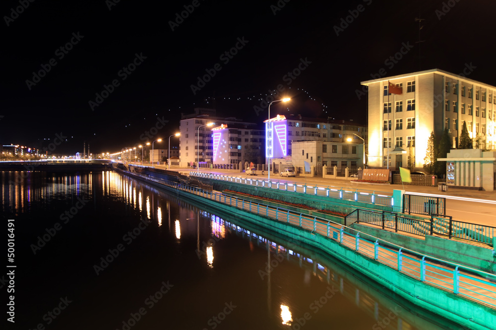 Fototapeta premium river night scenery