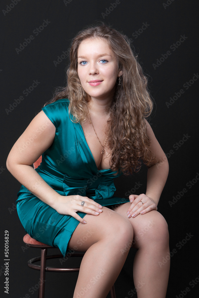 Fototapeta premium girl on a chair