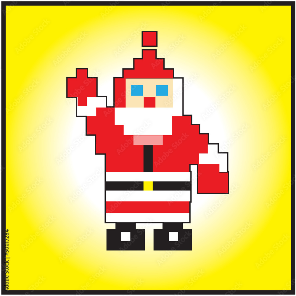 pixel santa isolated on background vector pixel santa isolated on background vector