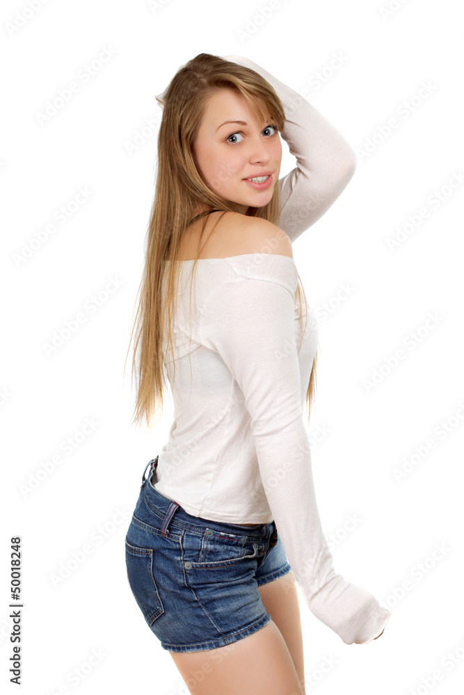 Obraz premium Woman showing her shoulder