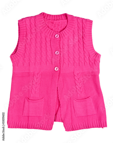 knitted red waistcoat