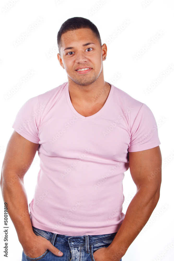 Man is posing on a camera Man is posing on a camera