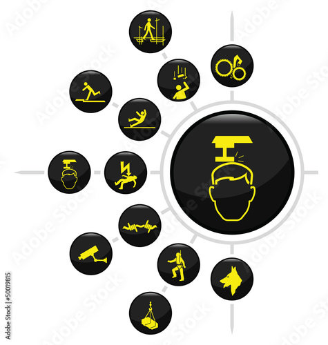Safety and security icon set