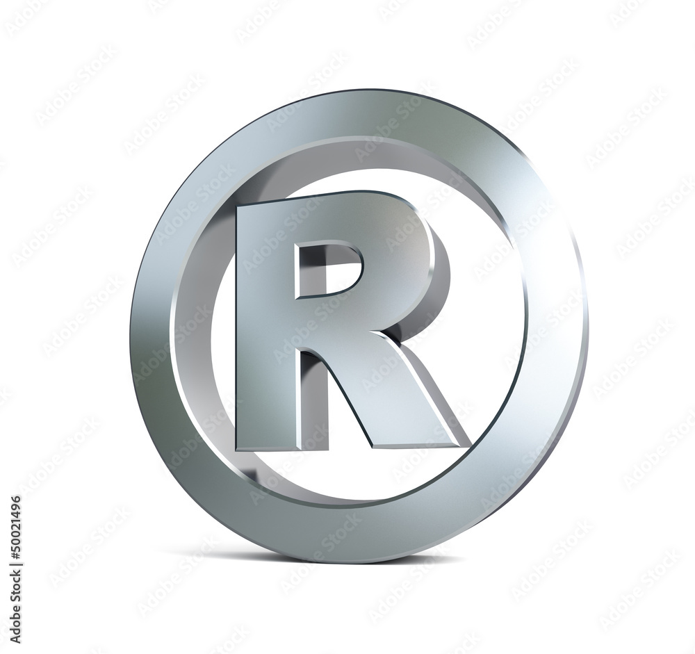 registered trademark sign 3d Illustrations on a white background registered trademark sign 3d Illustrations on a white background