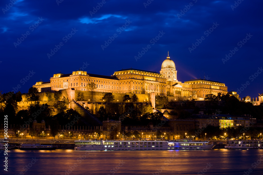 Buda Castle at Night in Budapest