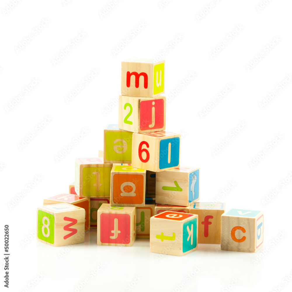 wooden toy cubes with letters. Wooden alphabet blocks. wooden toy cubes with letters. Wooden alphabet blocks.