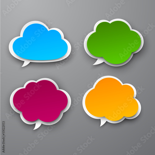 Set of paper color clouds.