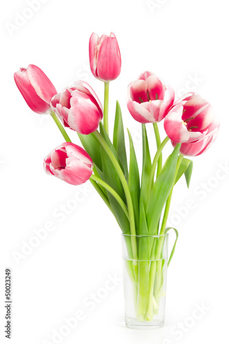 Bouquet of tulips in a vase
