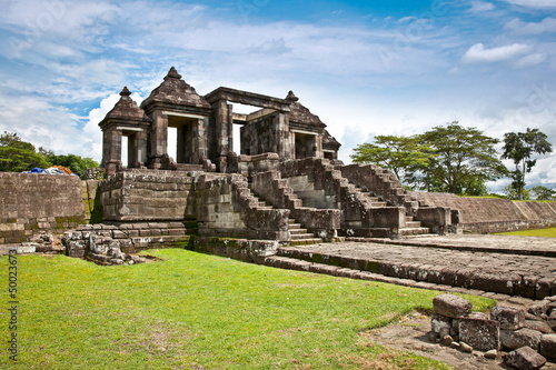 Принти на полотні The main gate of Ratu Boko palace complex on Java, Indonesia.