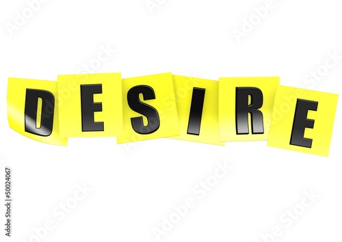 Desire in yellow note