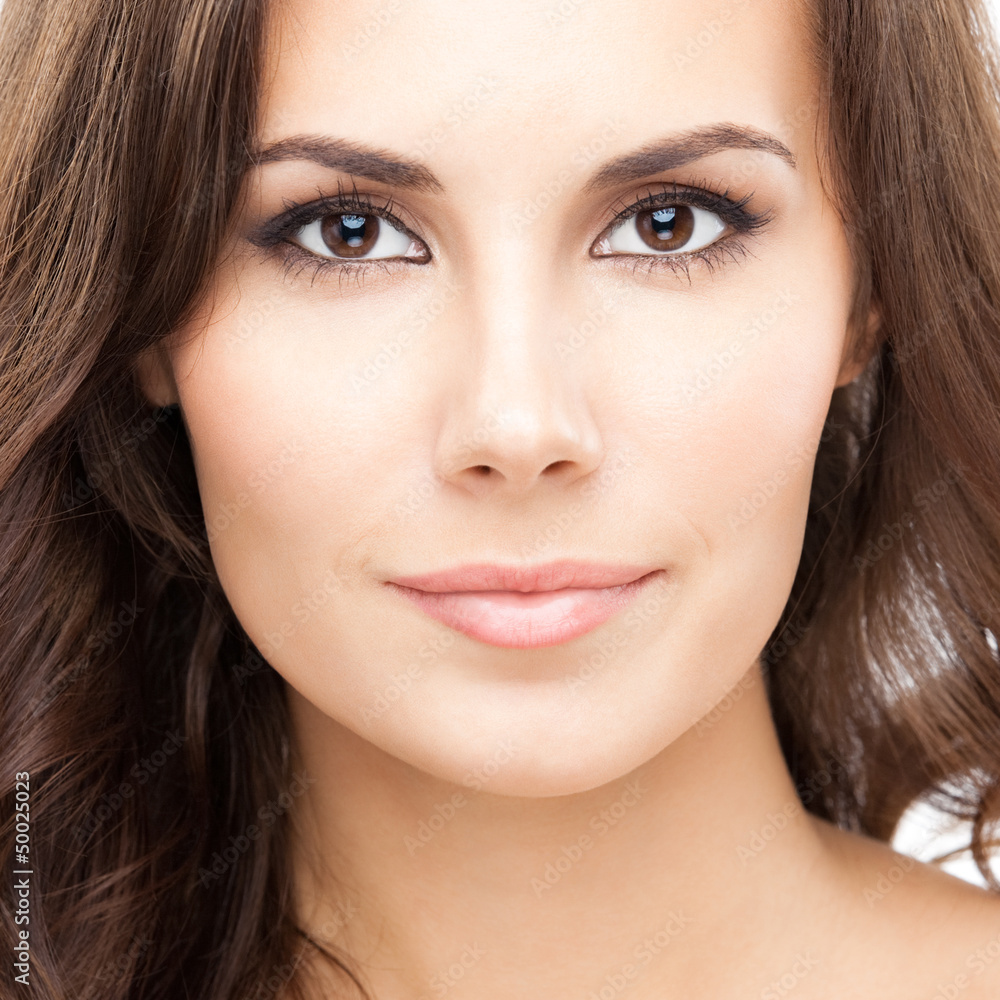 Portrait of beautiful woman, on white Portrait of beautiful woman, on white