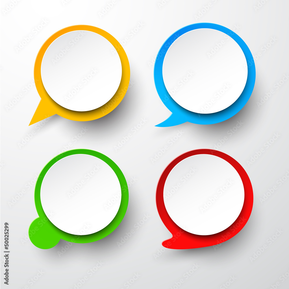Paper set of round speech bubble. Paper set of round speech bubble.