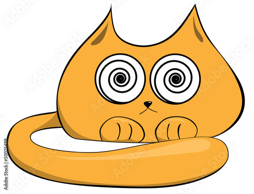 Hypnotist ginger cat with huge eyes