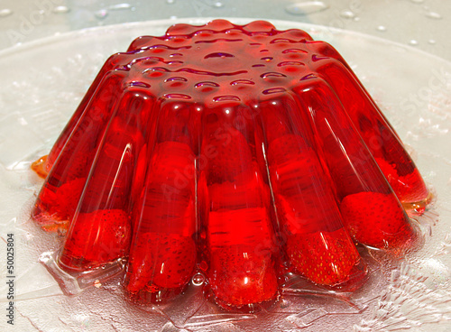 Photography Strawberry jelly pudding