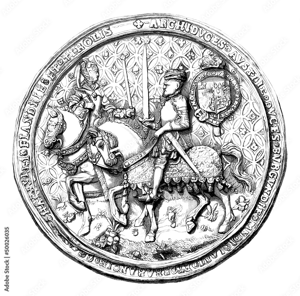 England History - Royal Seal - Sceau - Siegel - 16th century Stock  Illustration | Adobe Stock