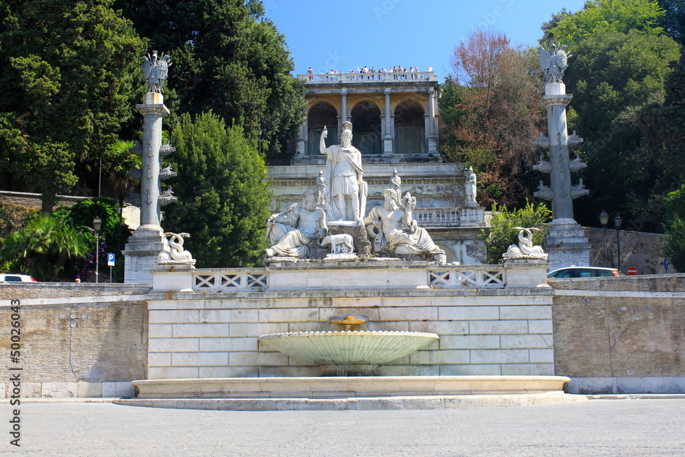 Fontaine, Piazza del Popolo à Rome - Italie
