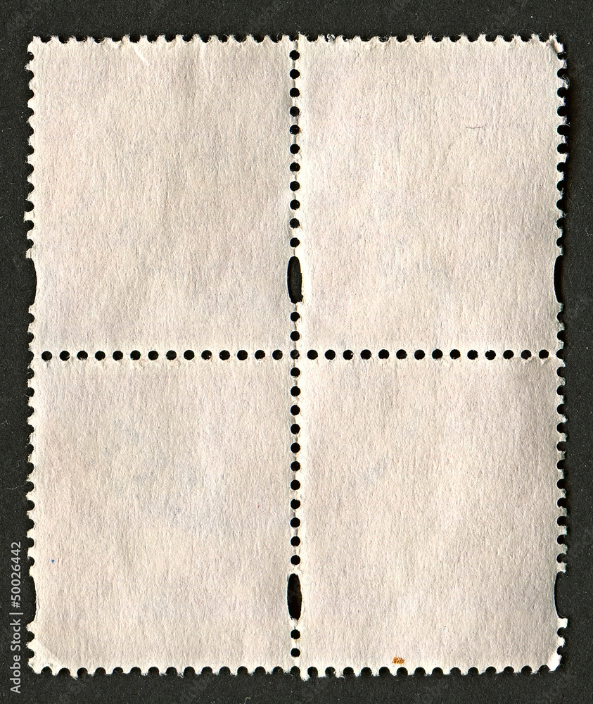 Fototapeta premium The reverse side of a postage stamp.