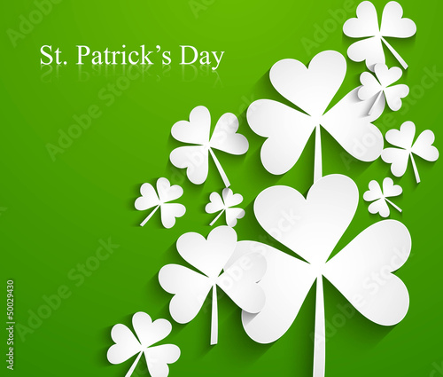 Happy St. Patrick's Day Irish leaf lucky green colorful backgrou