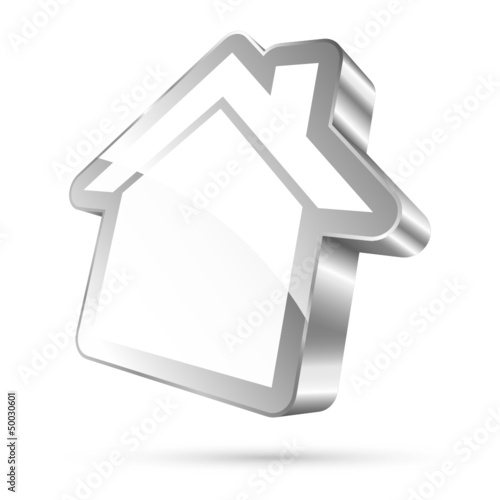 House Sign 3D White/Silver