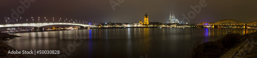 cologne city night panorama