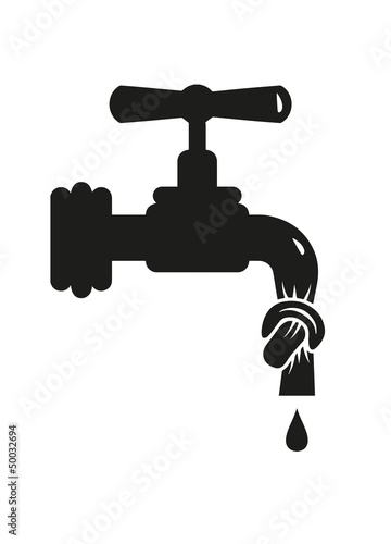 verknoteter Wasserhahn