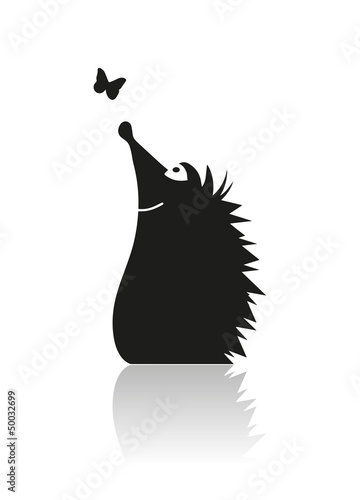 Igel mit Schmetterling