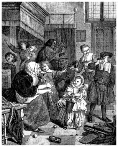 Holland : Family Scene - 17th century