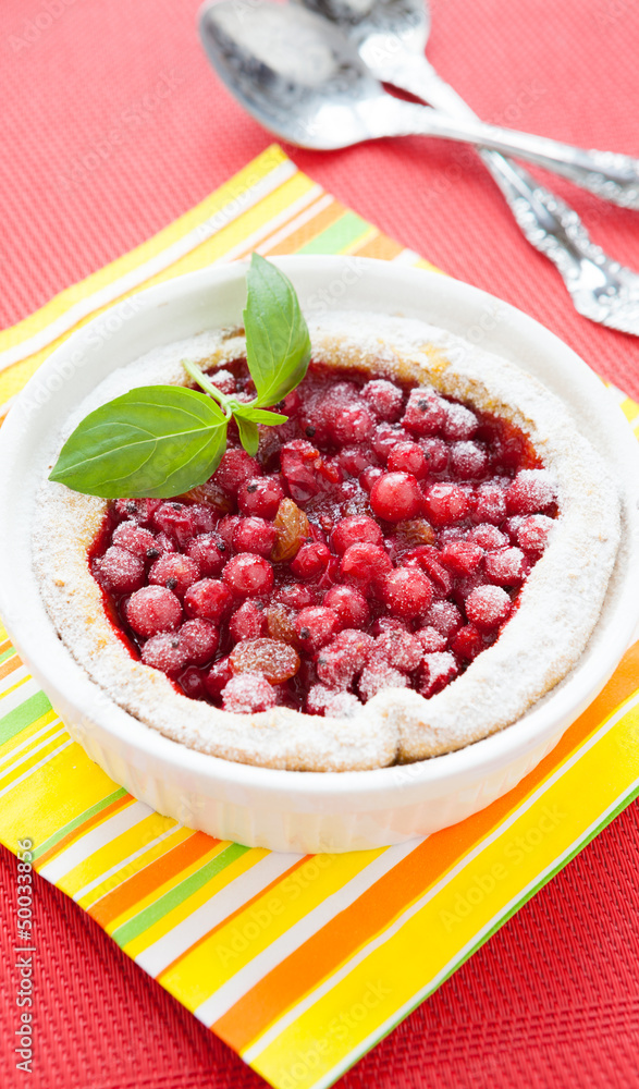Small berry pudding with red currants Small berry pudding with red currants