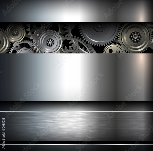 Background metallic with technology gears