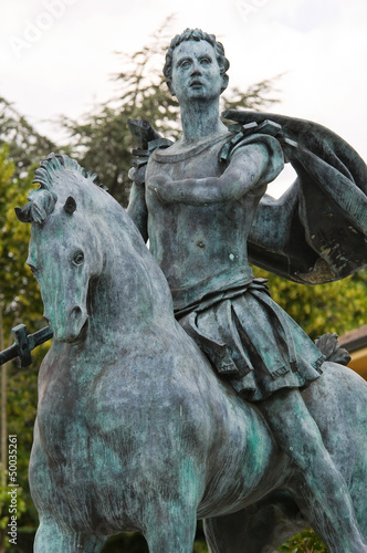 Statue of St. Antonino. Travo. Emilia-Romagna. Italy.
