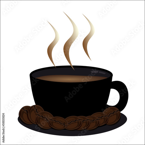 cup of coffee with grains