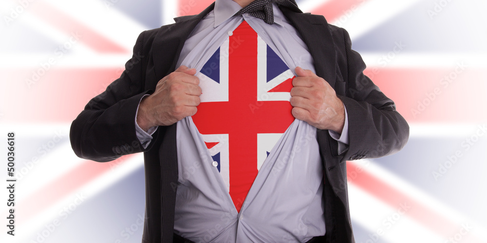 Φωτογραφία Business man with English flag t-shirt