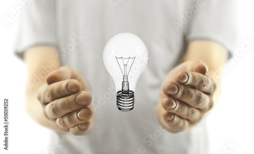 man with lightbulb photo