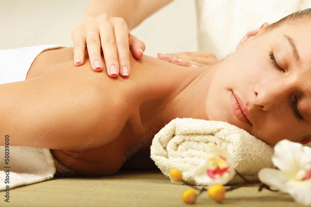 An attractive woman getting spa treatment An attractive woman getting spa treatment