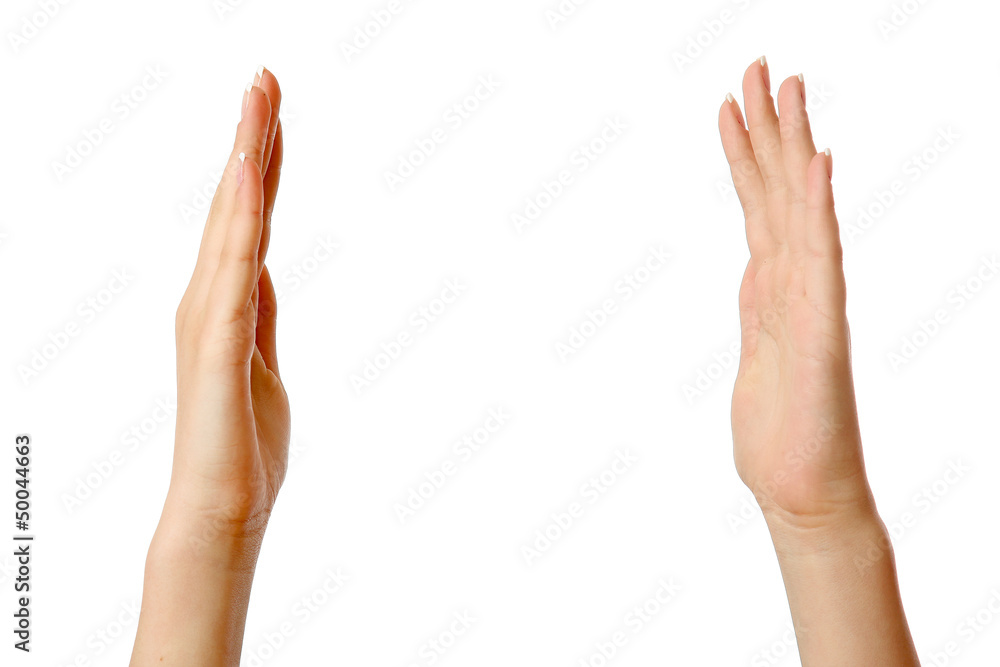 A woman holding something between hands, focus on female hands A woman holding something between hands, focus on female hands