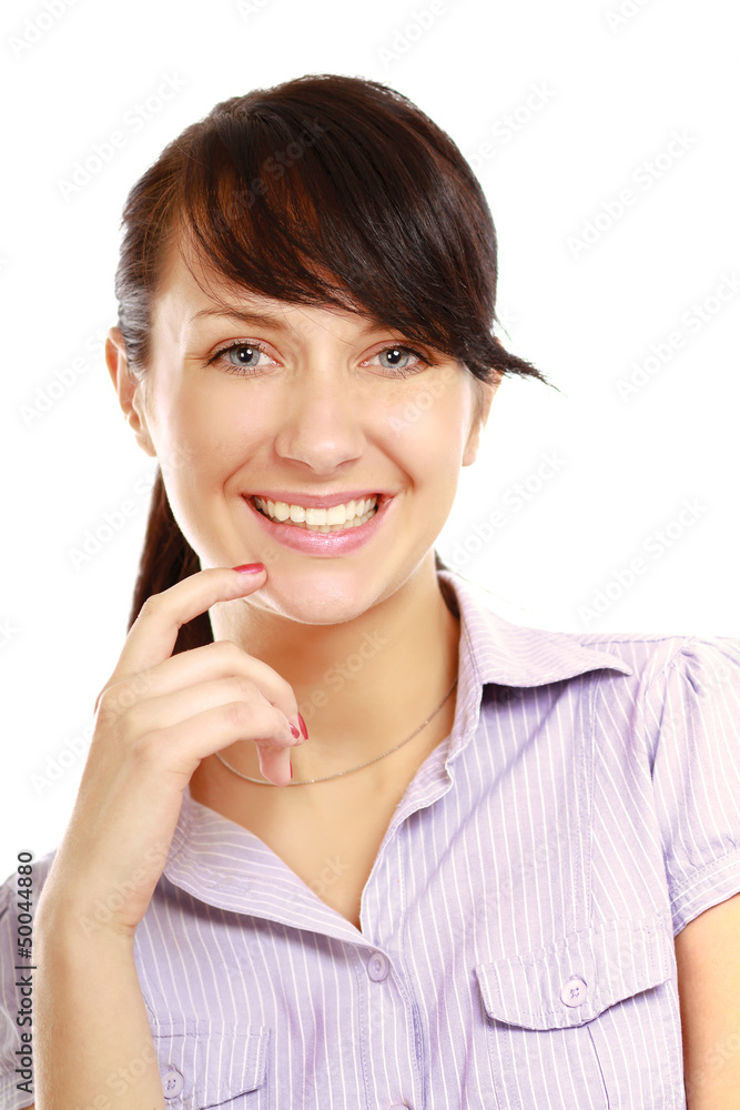 Young woman standing with folded arms Young woman standing with folded arms