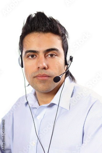 A customer support operator with a headset photo