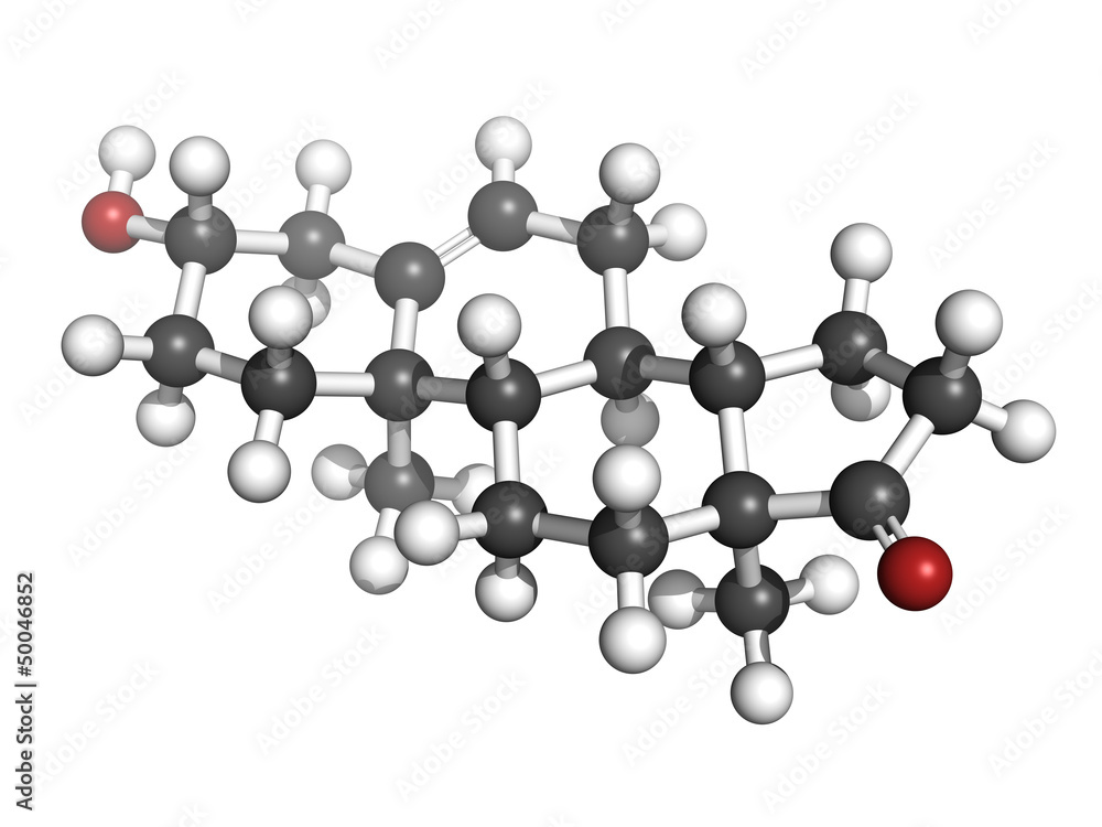 Dehydroepiandrosterone (DHEA, prasterone) steroid molecule, chem Dehydroepiandrosterone (DHEA, prasterone) steroid molecule, chem